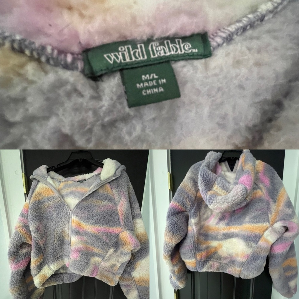 Wild Fable Pastel Tie-Dye Fleece Jacket